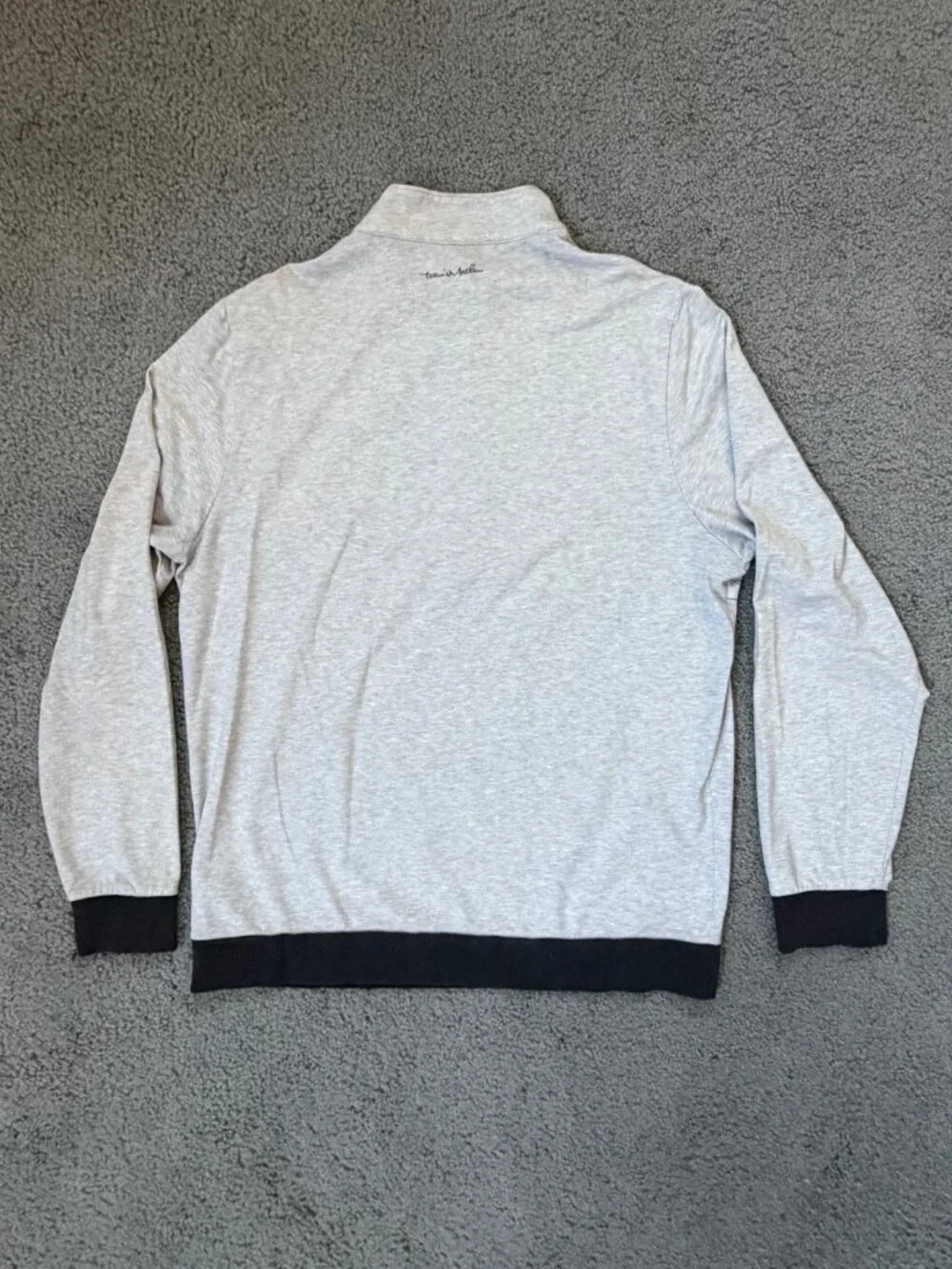 NWOT Travis Mathew Balboa Chest Stripe Quarter Zip Golf Pullover Gray Men’s L